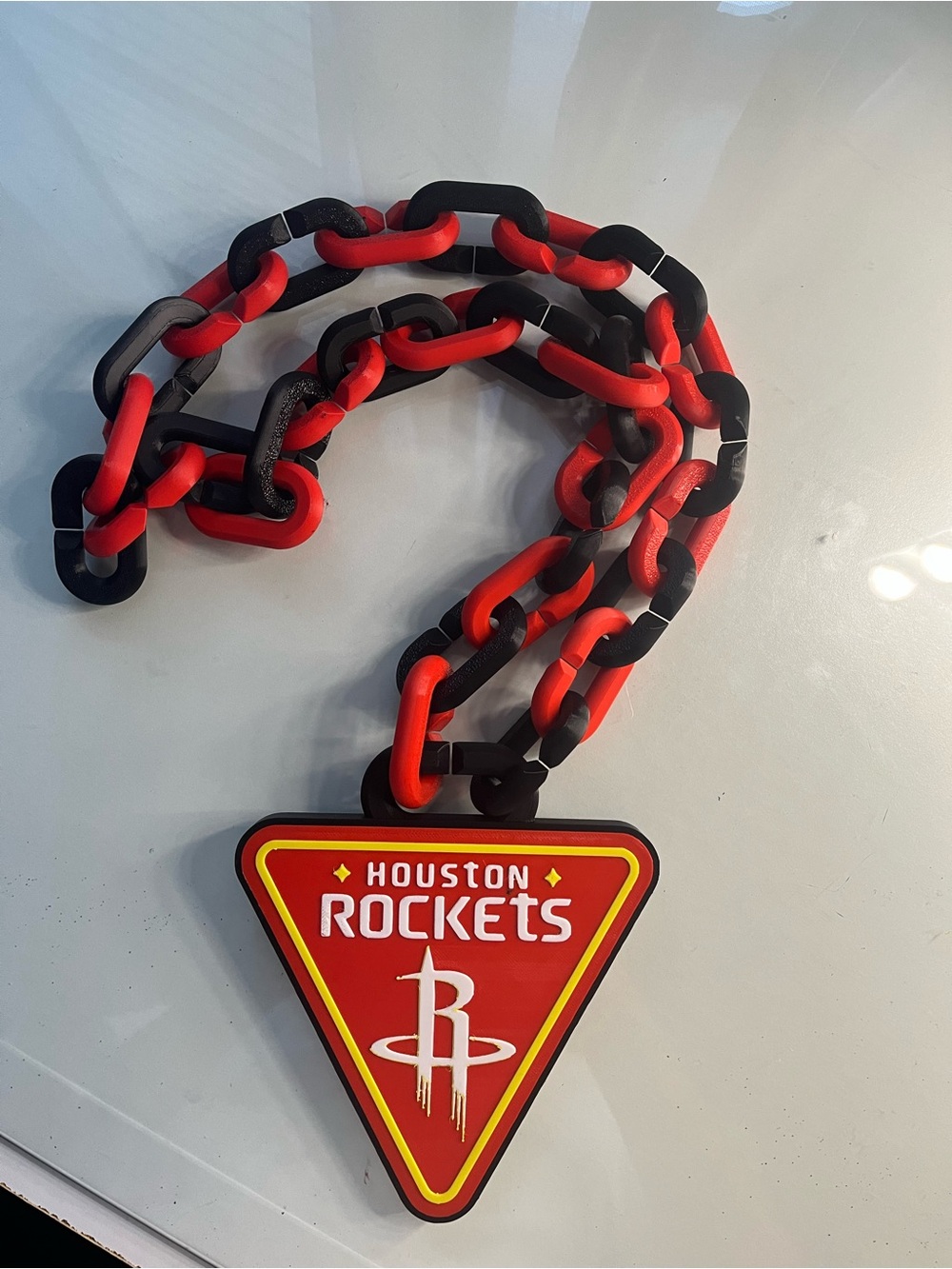 Houston Rockets Red & Black Fan Necklace